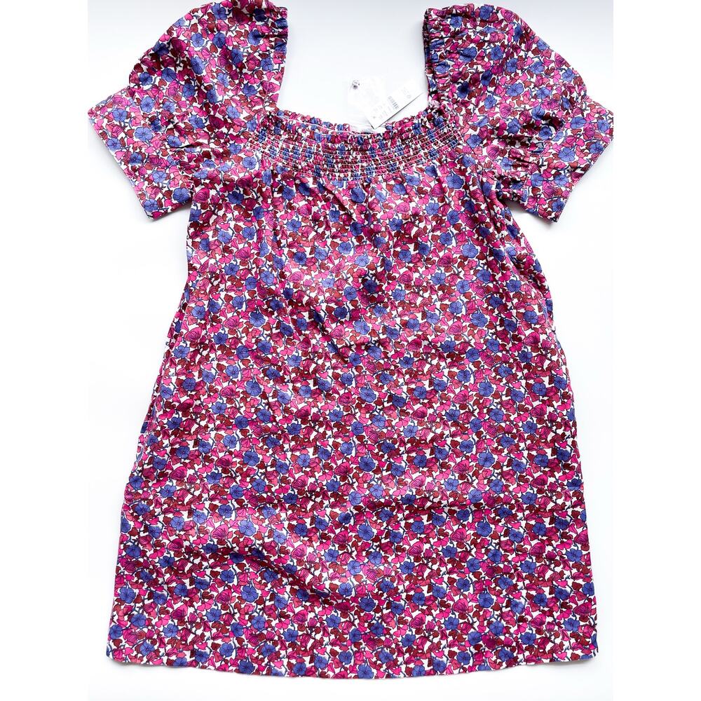 NWT Women's J.Crew Afternoon Linen Dress in Berry Floral Size Large
